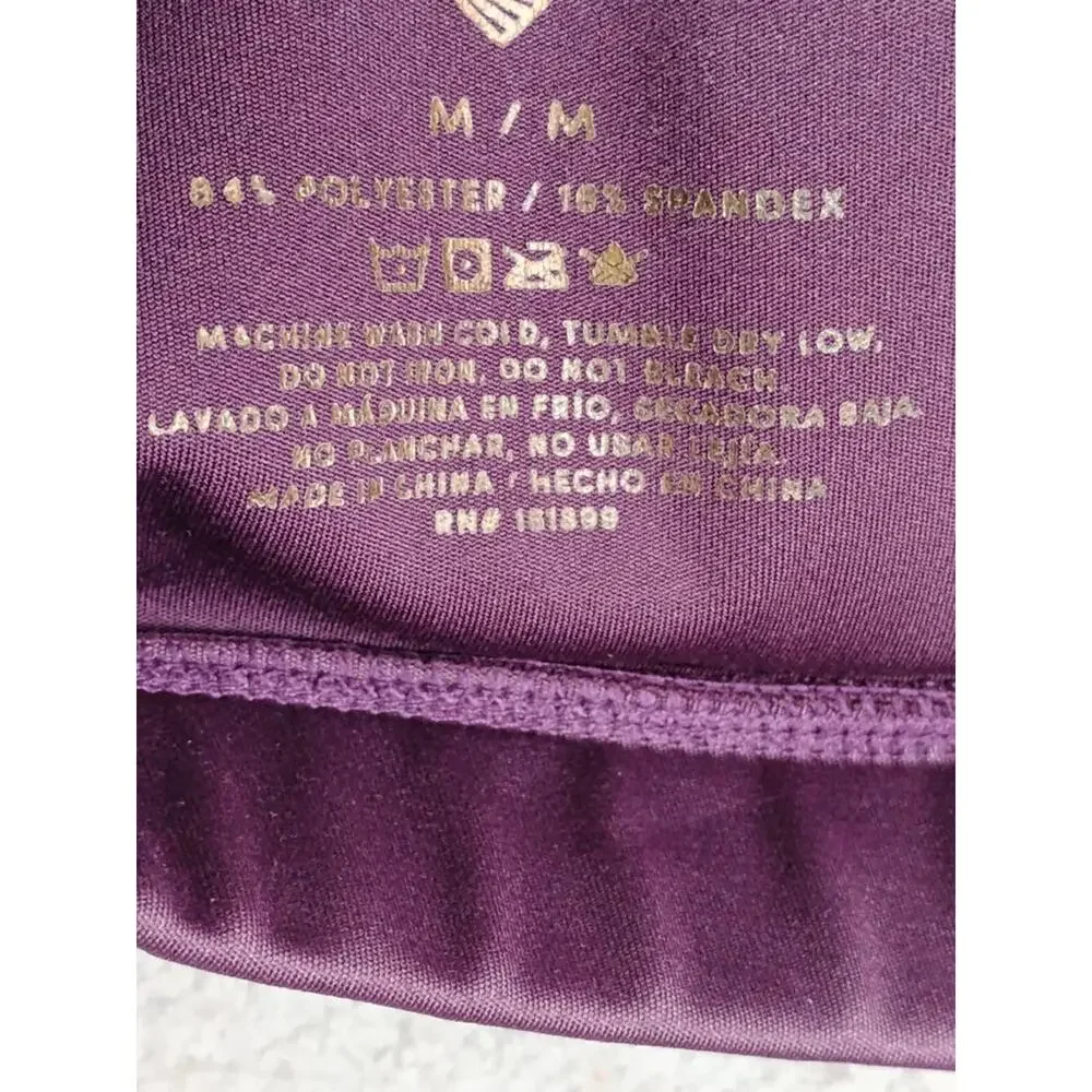 Tone It Up High Shine Long Line Sport Bra Size Medium Deep Purple Removable Pads